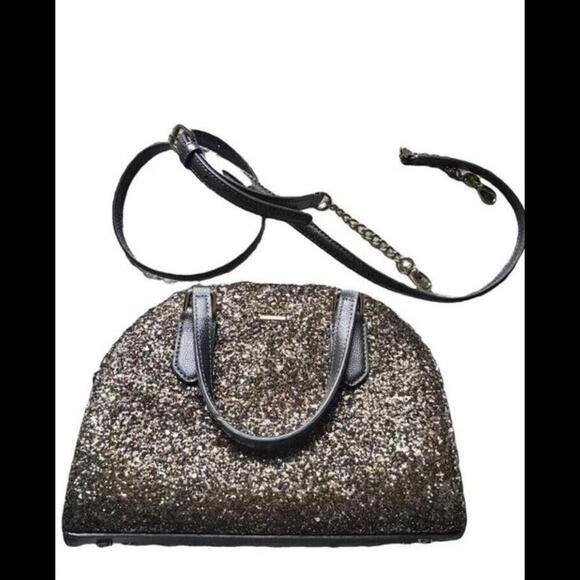 Kate Spade Mini Reiley Laurel Way Glitter Satchel crossbody Wristlet - Picture 1 of 13